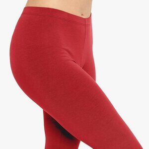 LADIES SIZE 2X STRETCH IS COMFORT RED COTTON SPANDEX KNIT CAPRI LEGGINGS